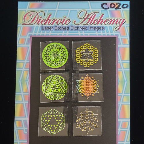 C020: Sacred Geometry : 1 inch Boroimage Themepack COE33 Laser Etched Images for Flameworking.