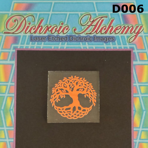 D006: Tree of Life : 1.33 inch Boroimage COE33 Laser Etched Images for Flameworking