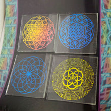 COE 90 - Sacred and Radial Geometry on Clear - Dichroic glass chips for Fusing and Warm Glass Forming