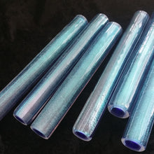 Silver Pink Ice Blue over Cobalt Dichroic Tubing 34x9