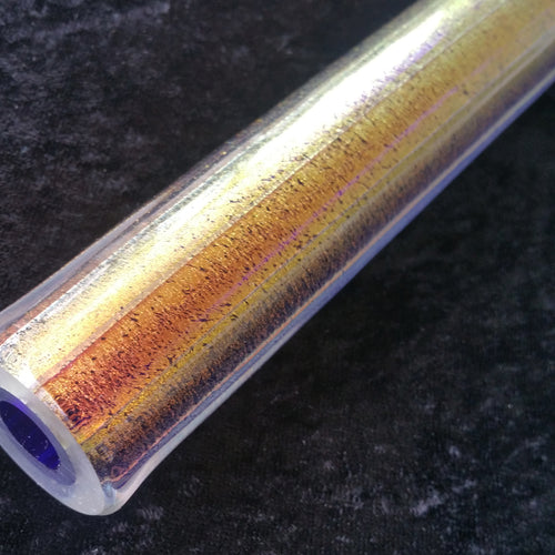 Sunset Orange Dichroic over Cobalt Tubing 32x9