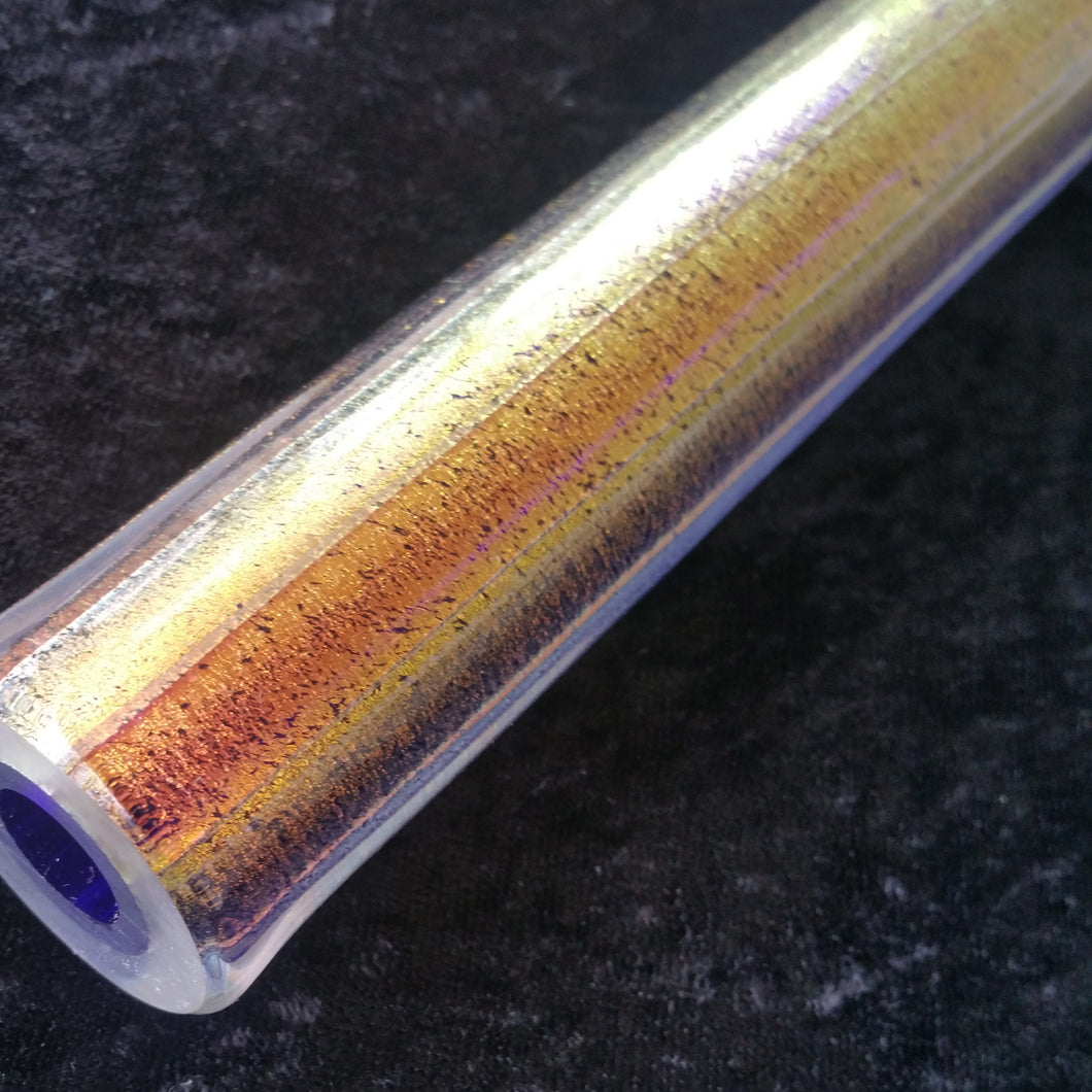 Sunset Orange Dichroic over Cobalt Tubing 32x9