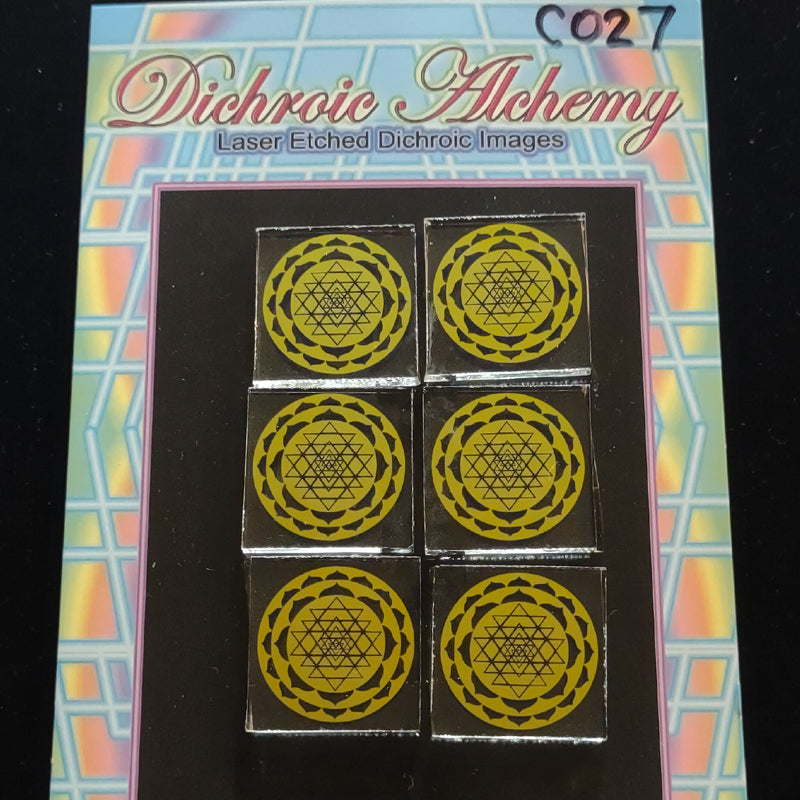C027: Sri Yantra = 1 inch Boroimage Themepack COE33 Laser Etched Images for Flameworking.