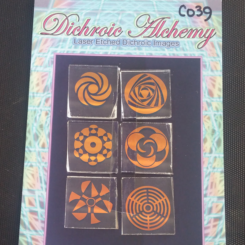 C039: Sacred Geo Mix 1 inch Boroimage Themepack COE33 Laser Etched Images for Flameworking.