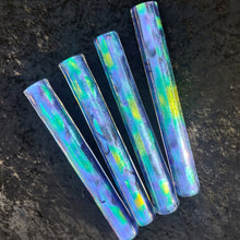 Green Blue Indigo mix spray on Cobalt Dichroic Tubing 34x9