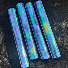 Green Blue Indigo mix spray on Cobalt Dichroic Tubing 34x9
