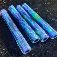 Green Blue Indigo mix spray on Cobalt Dichroic Tubing 34x9