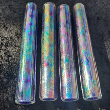 Irrid Rainbow mix spray on Cobalt Dichroic Tubing 34x9