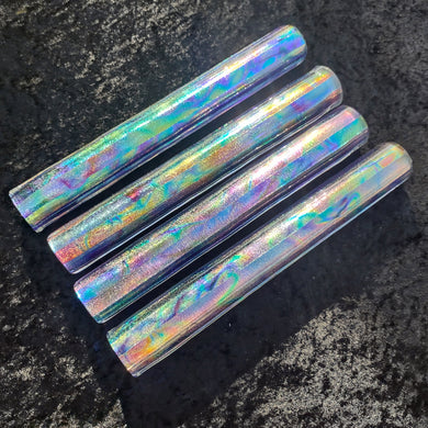 Irrid Rainbow mix spray on Cobalt Dichroic Tubing 34x9