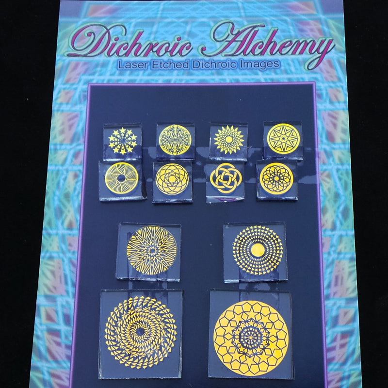 Radial Geometry Mix One : 009-RG1 : Boroimage Themepack COE33 Laser Etched Images for Flameworking