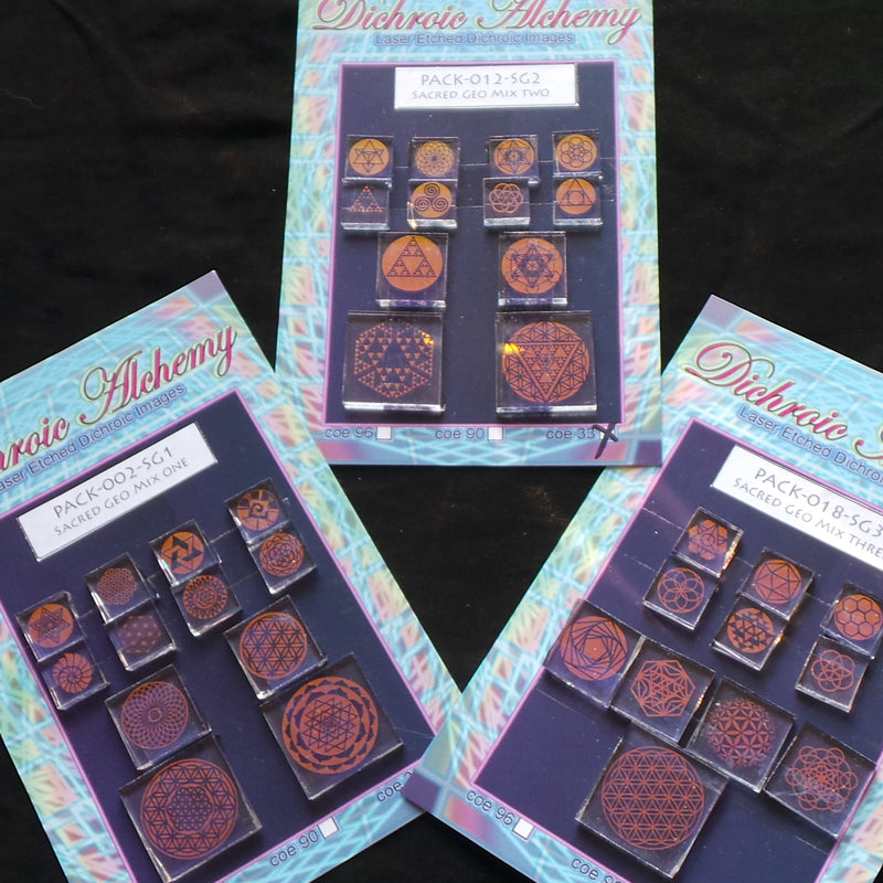 Sacred Geometry Bundle: Three Boroimage Themepacks COE33 Laser Etched Images for Flameworking