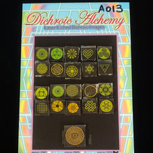 A013: Geometry 1/2 inch Boroimage Themepack COE33 Laser Etched Images for Flameworking.