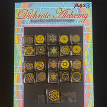 A023: Sacred and Radial Geometric Mix. 1/2 inch Boroimage Themepack COE33 Laser Etched Images for Flameworking