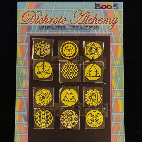 B005: Geometry Mix : 3/4 inch Boroimage Themepack COE33 Laser Etched Images for Flameworking.&nbsp;