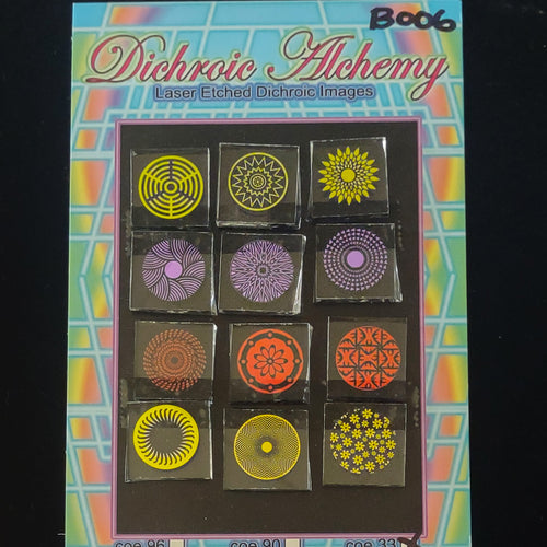 B006: Geometry 3/4 inch Boroimage Themepack COE33 Laser Etched Images for Flameworking.