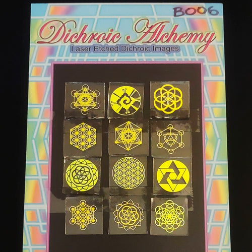 B006: Sacred Geometry : 3/4 inch Boroimage Themepack COE33 Laser Etched Images for Flameworking.