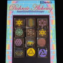 B008: Sacred Geometry Multicolor Mix : 3/4 inch Boroimage Themepack COE33 Laser Etched Images for Flameworking. (Copy)