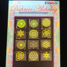 B008: Sacred Geometry Multicolor Mix : 3/4 inch Boroimage Themepack COE33 Laser Etched Images for Flameworking. (Copy)