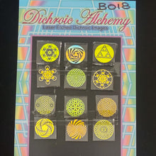 B018: Geometry and OpArt 3/4 inch Boroimage Themepack COE33 Laser Etched Images for Flameworking