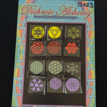 B023: Sacred Geometry 3/4 inch Boroimage Themepack COE33 Laser Etched Images for Flameworking.