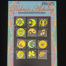 B025: Icon Assortment Pack 3/4 inch Boroimage Themepack COE33 Laser Etched Images for Flameworking.