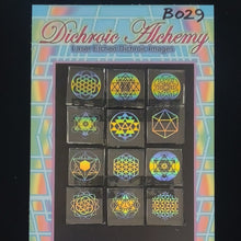 B029: Rainbow Sacred Geometry 3/4 inch Boroimage Themepack COE33 Laser Etched Images for Flameworking.