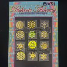 B031: Sacred Geometry Mix 3/4 inch Boroimage Themepack COE33 Laser Etched Images for Flameworking.