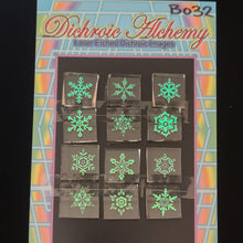 B032: Snowflake Mix 3/4 inch Boroimage Themepack COE33 Laser Etched Images for Flameworking.