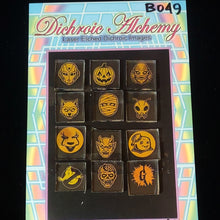 B049: Halloween Assortment : 3/4 inch Boroimage Themepack COE33 Laser Etched Images for Flameworking.