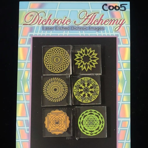 C005: Geometry Mix 1 inch Boroimage Themepack COE33 Laser Etched Images for Flameworking.