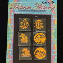 C009: Mushrooms : 1 inch Boroimage Themepack COE33 Laser Etched Images for Flameworking.