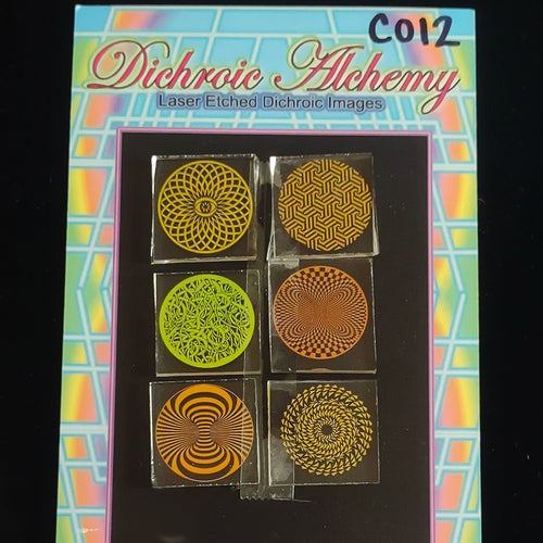 C012: Geometry : 1 inch Boroimage Themepack COE33 Laser Etched Images for Flameworking.
