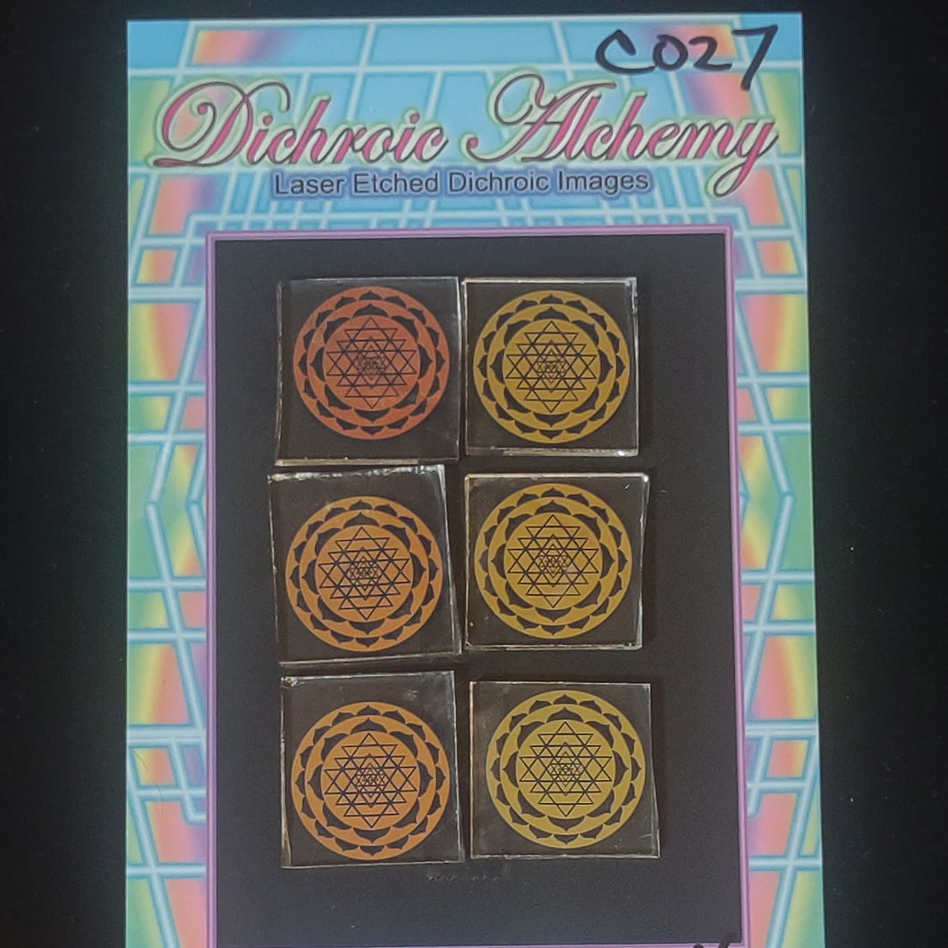 C027: Sri Yantra = 1 inch Boroimage Themepack COE33 Laser Etched Images for Flameworking.