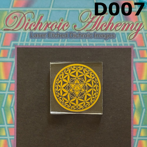 D007: Sacred Geometry : 1.33 inch Boroimage COE33 Laser Etched Images for Flameworking.