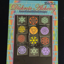 B032: Sacred Geometry 3/4 inch Boroimage Themepack COE33 Laser Etched Images for Flameworking.