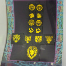 COE 96 - Golden Large Cat Mix on Black - Dichroic glass chips for Fusing and Warm Glass Forming