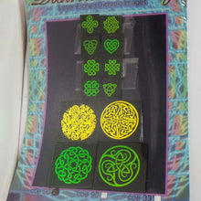 COE 96 - Golden Celtic Knot Mix on Black - Dichroic glass chips for Fusing and Warm Glass Forming