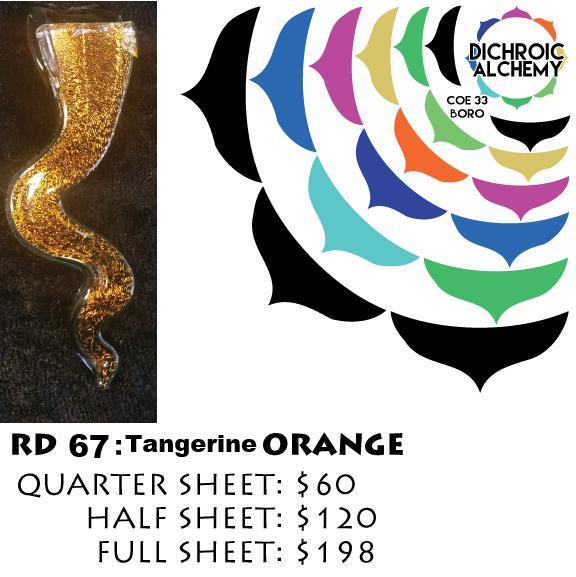 Dichroic Plate Glass: RD67 Tangerine Orange 0.125