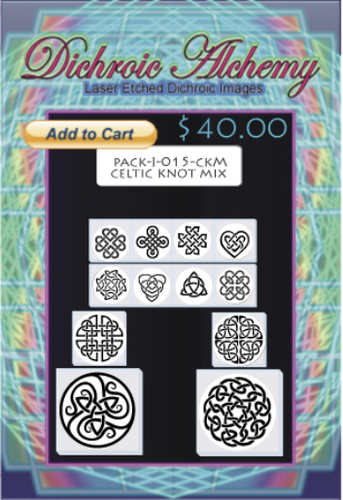 Celtic Knot Mix : Boroimage Themepack 015 - COE33 Laser Etched Images for Flameworking